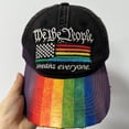thumbnail image 4 of We The People Means Everyone Hat Men Women Embroidered Baseball Cap Adjustable Rainbow Gay Pride Baseball Hats, 4 of 4