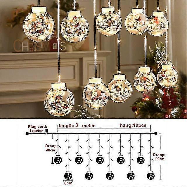 2023 New Year Christmas Tree Decorations Led Santa Claus Snowman Wishing Lights Curtains Mall Shop Window Arrangement Lights