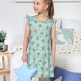 thumbnail image 4 of Fotbe Sea Turtle Vestido de Dormir para Niñas de 3 a 10 Años, Mangas Cortas, Estilo Princesa, Pijama Camisón con Mangas Voladas-Large, 4 of 6