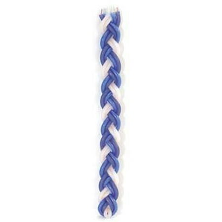 Flat Havdalah Candle - 1 X Blue and White Flat Havdalah Candle, MADE IN ISRAEL By Neirot Maagal Hashana