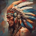 thumbnail image 1 of (LP1281) Resina La Serie Personajes Indios Con Diamantes Completos 40*40CM, 1 of 9