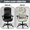 thumbnail image 4 of FKELYI Office Chair Cover Removable Computer Chair Slipcover Retro Floral Butterfly Leaf Print Stretch Fabric Swivel Chair Protector Covers for Boss Chair Armchair, Large, 4 of 6