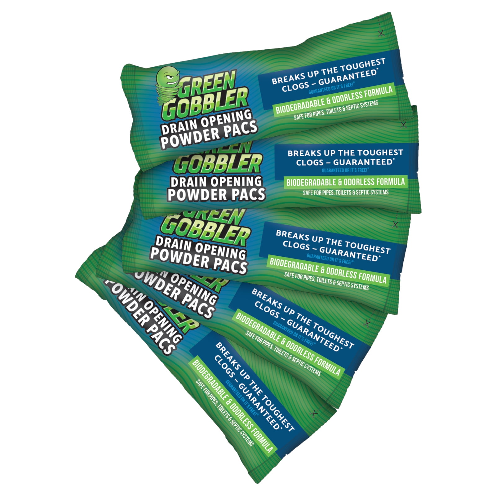 Green Gobbler Drain Opening PAC'S -5 Pack & 5 Hair Grabber Tools - Best Drain Cleaner, Opener, and Clog Remover