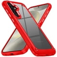 thumbnail image 2 of For Samsung s25/s24 Ultimate CaseX Transparent Hybrid Case with Metal Buttons And Camera Edges - Red, 2 of 3