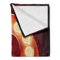 thumbnail image 2 of Letter D Soft Flannel Fleece Throw Blanket, D with Electricity Theme Old Fashioned Cinema Theater Show, Cozy Plush for Indoor and Outdoor Use, 50" x 70", Vermilion Yellow Black, by Ambesonne, 2 of 5