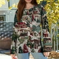 thumbnail image 7 of WTOBBY Women's Fashion Printed Long Sleeve Knitted Cardigan Button Down Jacket, Christmas Pattern Warm and Soft Outerwear for Casual and Party Wear,Dark Green L, 7 of 7