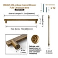 thumbnail image 2 of Goo-Ki Antique Brass Cabinet Handles of 10''(256mm) Hole Center, Cabinet Pulls for Drawer,Dresser,Cupboard Wardrobe, 6 Pack, 2 of 4