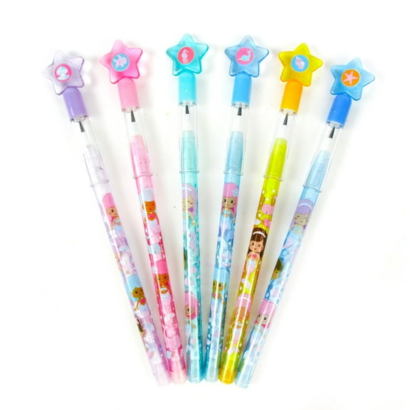 24 Pcs Rainbow Mermaids Multi Point Pencils
