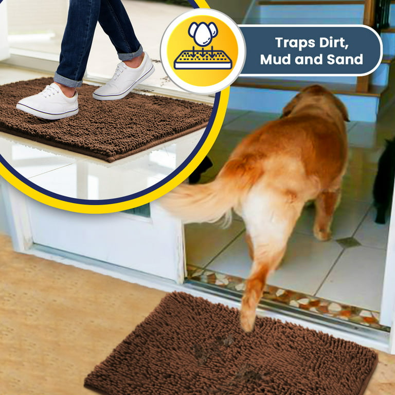 Door Mat Indoor, Dog Mats for Muddy Paws Super Absorbent, Low