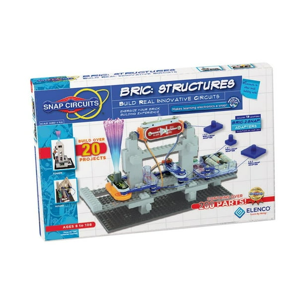 Snap Circuits BRIC: Structures Brique & Kit d'Exploration Électronique Plus de 20 Projets de Tige & Brique Manuel de Projet en Couleur 20 Pièces 75 Adaptateurs BRIC-2-Snap 140+ BRICs