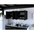 thumbnail image 2 of 150 Wall Cabinet In Black, Double Door Style, Two Inner Shelves, Outer Shelves & Built-in Dish Rack And Storage Unit Design, Internal External Holder For, 2 of 4