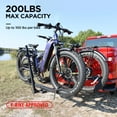 thumbnail image 3 of Young Electric E-Bike Rack Hitch Mount, 200 lbs Capacity for Cars Trucks SUVs  RV with 2'' Receiver , Anti-Falloff 360° Swirl Structure Fits Up to 5-inch Fat Tire Bicycles, Aluminum, 3 of 11