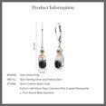 thumbnail image 4 of Gem Stone King 925 Silver and 10K Yellow Gold Dangle Earrings Cushion Onyx Half Moon Moissanite and Blue Diamond (1.57 Carat Cttw), 4 of 4