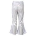 thumbnail image 3 of iiniim Kids Shiny Metallic Flare Pants Girls Elastic Waistband Wide Leg Bell Bottom for Performance Party, 3 of 7