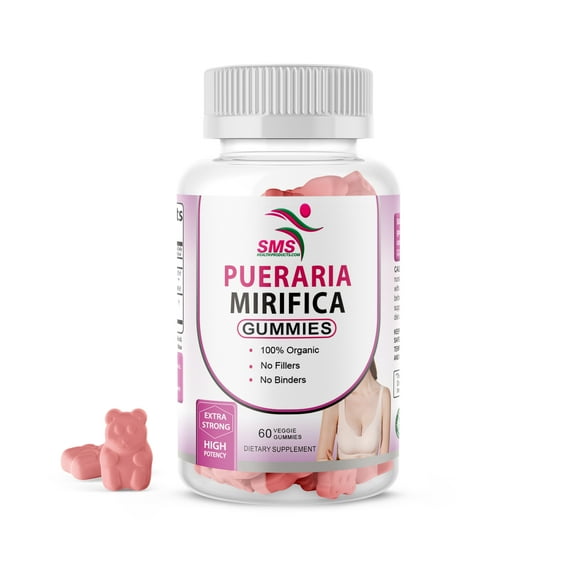 Organic Pueraria Mirifica Supplement 60 Gummies Strawberry Flavored Made In USA