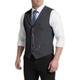 thumbnail image 5 of Waistcoat for Men Sleeveless Slim Fit Lapel Collar Tweed Vest Single Breasted Herringbone Vintage Suit Vests With Chain, 5 of 7