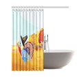 thumbnail image 2 of RYLABLUE Cute Cartoon Turkey Escapes from the Arrows and Loses Shower Curtain, Happy ThanksgivingPolyester Fabric Shower Curtain Bathroom Sets with Hooks 66x72 Inches, 2 of 3