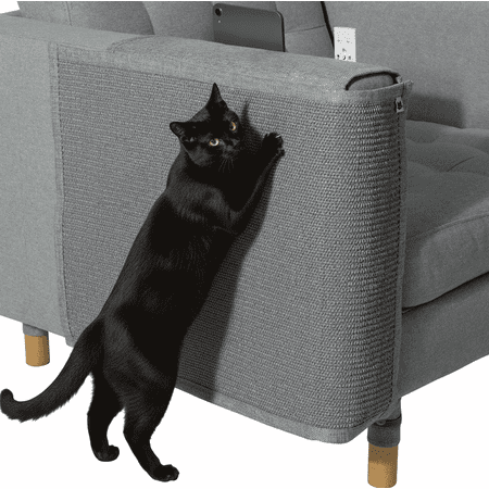 The Cat Ladies Cat Scratch Furniture Protector - 2-in-1 Side Anti Scratch Couch Protector - Adjustable Furniture Protectors from Cats Scratching - Sisal Couch Corner Guard Scratcher - Gray
