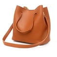 thumbnail image 5 of 4Pcs Women PU Leather Handbag Set Shoulder Bucket Bag Crossbody Bag Messenger Pouch Card Holder Wallet Fashion Casual Tote Purse Combo for Daily, Work & Party, 5 of 8