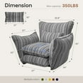 thumbnail image 6 of Solfway Oversized Chenille Accent Chair with Lumbar Pillow, Wide Armrests and Deep Seat 7 Inch High Density Foam for Living Room Bedroom, 350 lbs, Gray Single Sofa Armchair, 6 of 7