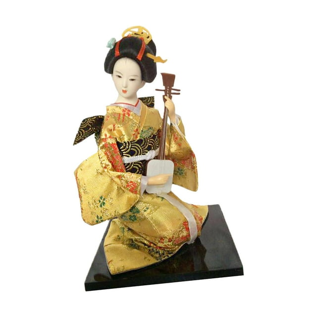 Muñecas geisha japonesas de 12 pulgadas con kimono, estatuas tradicionales artesanales independientes Estilo E