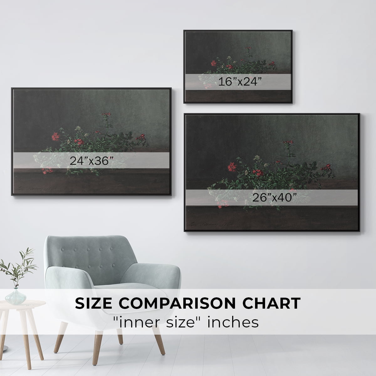 Vintage Botanical Print-XCIV By Wexford Home Framed in Black Wood Gallery Wrapped Canvas 25 in. x 37 in.