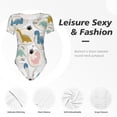 thumbnail image 6 of The Xecao Cute Dinosaurs Women's Crew Neck Body Suit, a short-sleeved bodysuit and basic swimsuit, both comfort and style for dating and daily life, 6 of 9