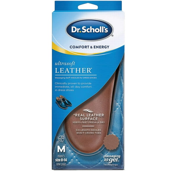 Dr. Scholl's Men’s Ultrasoft Leather Insoles Shoe Inserts For Men