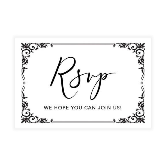 Koyal Wholesale 56-Pk RSVP Postcards for Wedding Art Deco Frame Cardstock Response Reply Cards, "4 x 6"