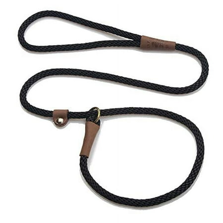 UPC: 0793721026038 | Mendota Pet Slip Leash – Dog Lead and Collar Combo – Made in The USA – Black  3/8 in x 6 ft – for Small/Medium Breeds