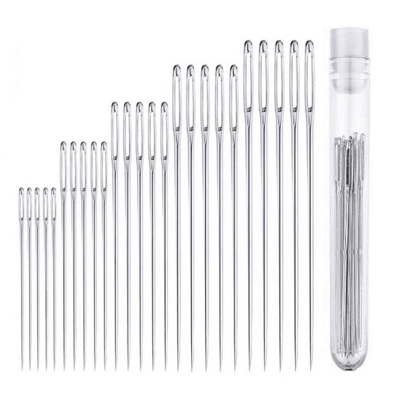 Large Eye Needles for Hand Sewing, 25 Pack, Assorted Sizes, Sewing Needles, Needles, Needles for Sewing, Embroidery Needles for Hand Sewing, Sewing Needles Large Eye, Big Eye Needle