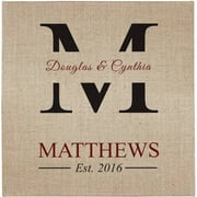 Personalized Couple Jute Wall Art, 10" x 10"