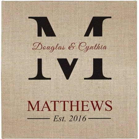 Personalized Couple Jute Wall Art, 10" x 10"