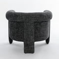 thumbnail image 3 of Modern Style Accent Chair with Pillow，Linen Fabric Leisure Chair with Comfortable Backrest, Upholstered  Armchair  for Living Room, Bedroom, Guest Room,Office, Rock Black, 3 of 7
