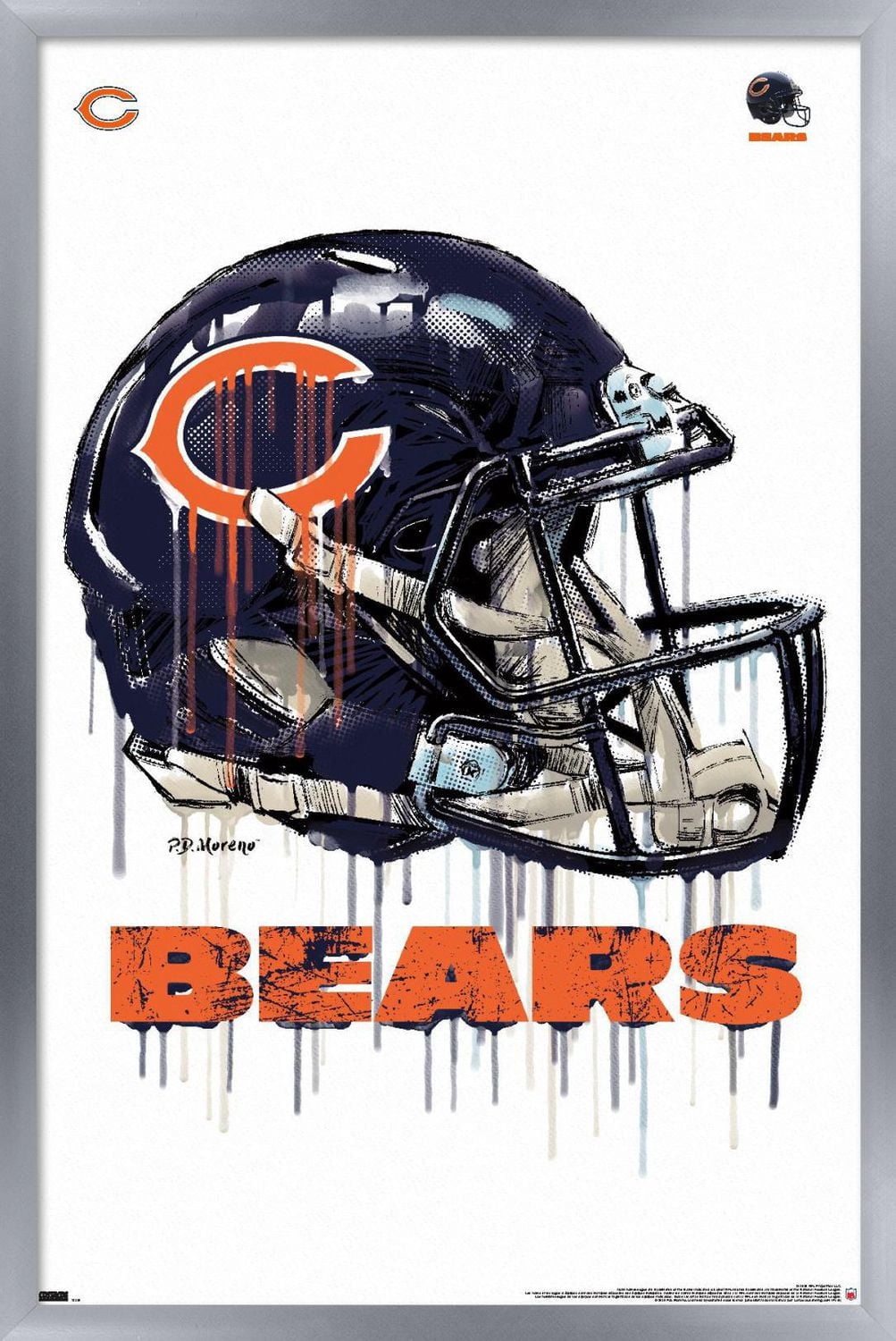 NFL Chicago Bears - Drip Helmet 20 Wall Poster, 22.375" x 34"