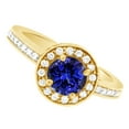 thumbnail image 2 of AFFY (2.15ct) Simulated Blue Tanzanite & White Diamond Halo Engagement Wedding Ring In 14k Solid Gold With Ring Size 11.5, 2 of 2