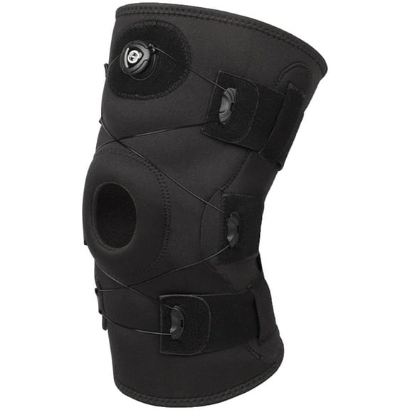 Hinged Knee Brace with Side Stabilizers Sports Knee Protector for Knee Pain (L)