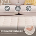 thumbnail image 4 of Ottoman with Storage, 35" Extra Large Storage Ottoman Coffee Table with Lift Top, Oversized Square Ottoman with Storage for Living Room, Tufted Linen Ottoman Foot Rest for Bedroom, 4 of 8