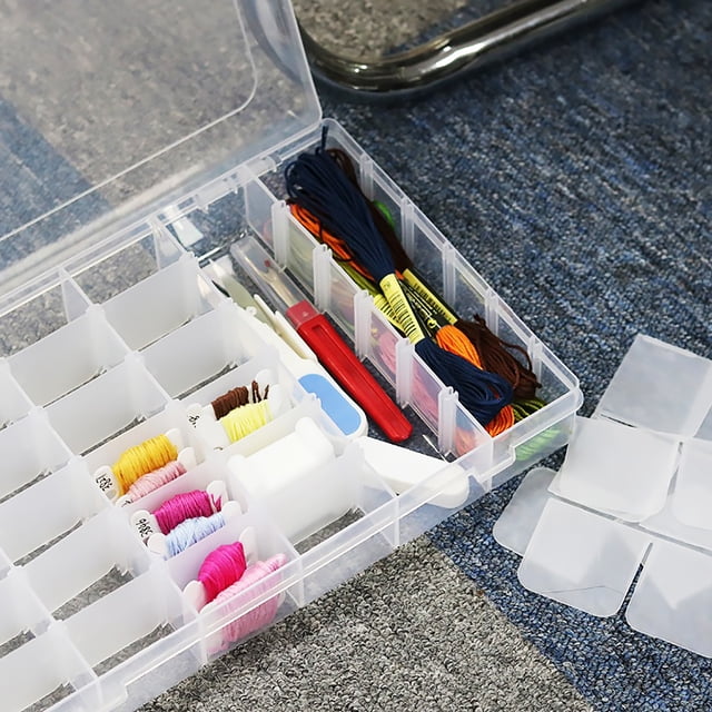 Plastic Embroidery Floss Organizer Box Stitch DIY Sewing 36 Grid Thread Bobbins Container Cross Stitch DIY Sewing Storage, Type 1