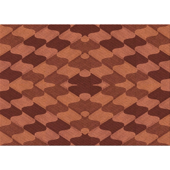Ahgly Company Machine Washable Indoor Rectangle Transitional Bright Orange Area Rugs, 7' x 9'