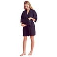 thumbnail image 2 of Waffle Women's Robe with Complimentary Makeup Bag - Chic Thigh-Length Kimono Bathrobe for Bridal Bliss, 2 of 6