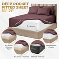 thumbnail image 3 of Superior Egyptian Cotton 1000 TC Extra Deep Pocket Plum Sheets, King, 3 of 8