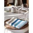 thumbnail image 6 of Blue Teal Brown Striped Cloth Napkins Set of 4 Reusable Dinner Napkins, Farmhouse Stripes Simple Art Cocktail Napkin Washable Table Napkins for Wedding/Holiday Party/Baby Shower 20"x20", 6 of 7
