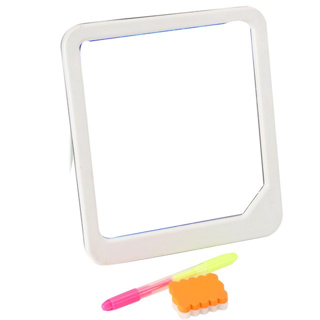 Vogacara Drawing Pad LED Tablero de escritura Plastic Art Board Pad Niños Portapapeles Pen Brush Set Videojuegos portátiles blanco Vogacara WJ3988-03B