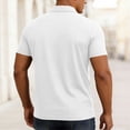 thumbnail image 6 of BVnarty Men's Solid Color Short Sleeve Camp Collar Shirt Breathable Casual Summer Daily Wear Business Casual Outing Top White XXL, 6 of 8