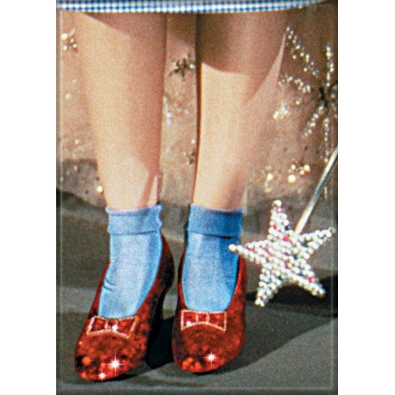 Ata-Boy Wizard of Oz Ruby Slippers and Wand 2.5" x 3.5" Magnet for Refrigerators and Lockers