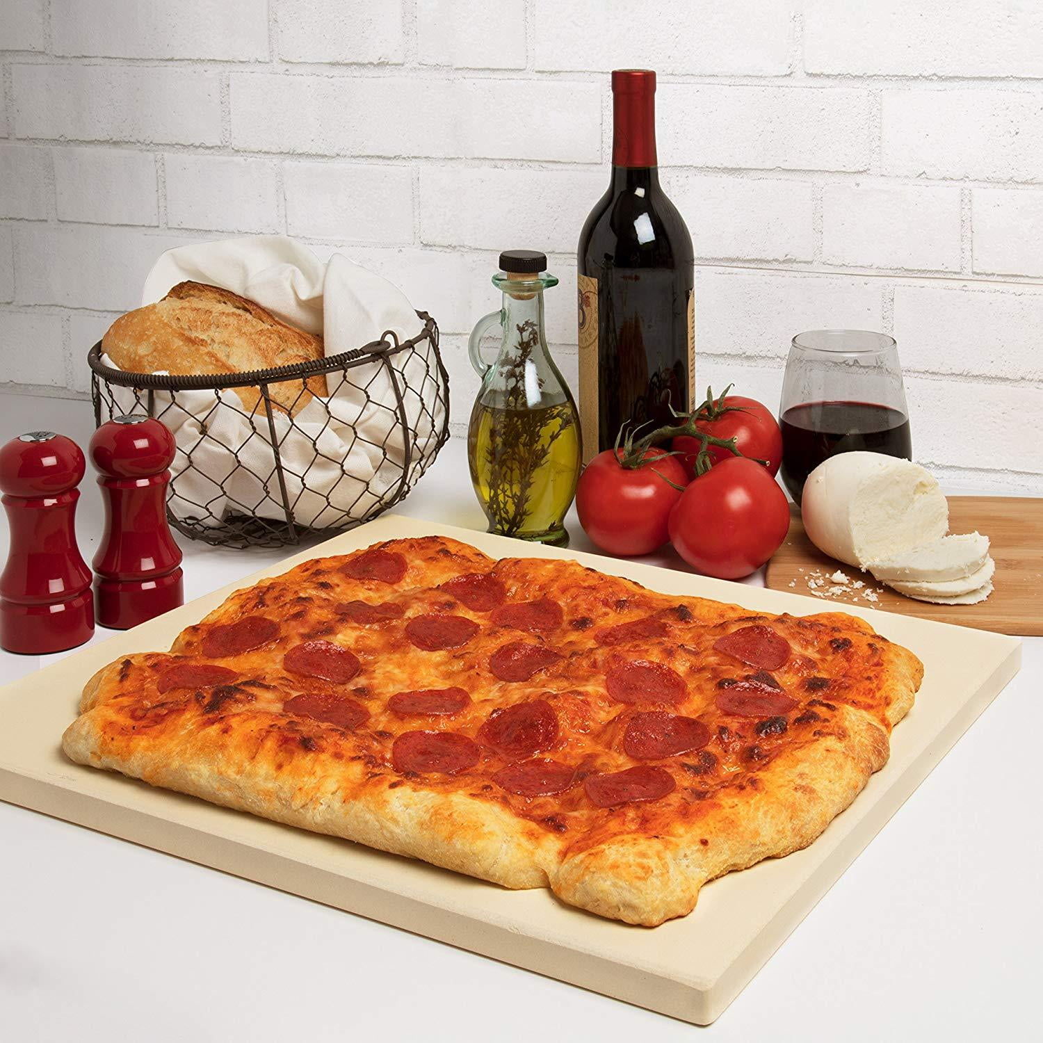 CucinaPro Rectangular Pizza Stone, 16&amp;quot; x 14&amp;quot; Light Brown - Walmart.com ...