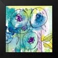 thumbnail image 2 of Krinlox 12x12 Black Modern Framed Museum Art Print Titled - Splash of Watercolor Floral, 2 of 5