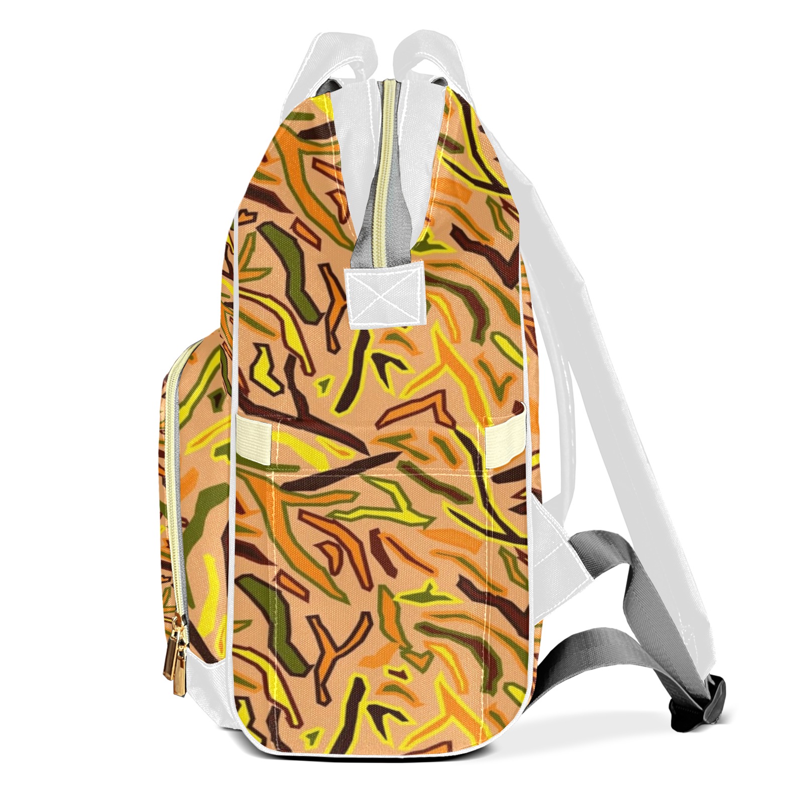 Abstract Geometric Pattern Diaper Bag Backpack – Large Capacity, Insulated Baby Bottle Pocket, Multifunctional Mommy Bag for Boys & Girls