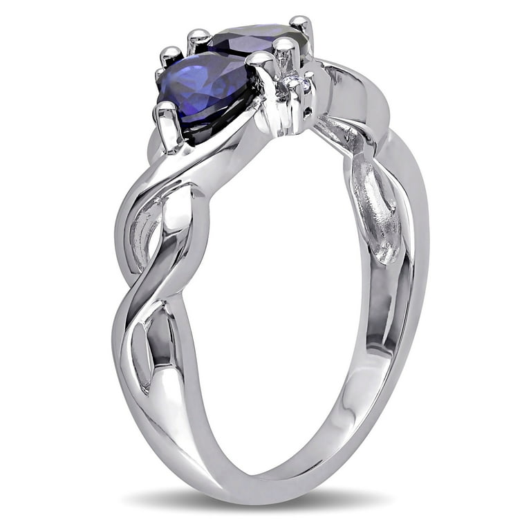 Miabella Women's 32 Carat Created Blue and White Sapphire Sterling